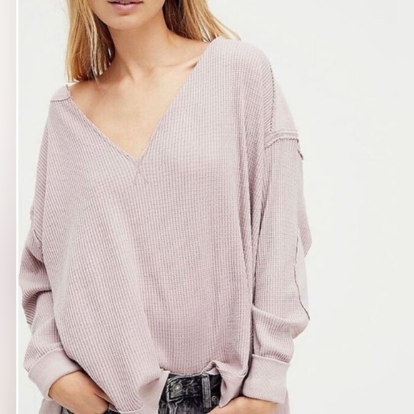 We the Free Free People Owen Oversized Thermal Fair Orchid - Picture 2 of 15